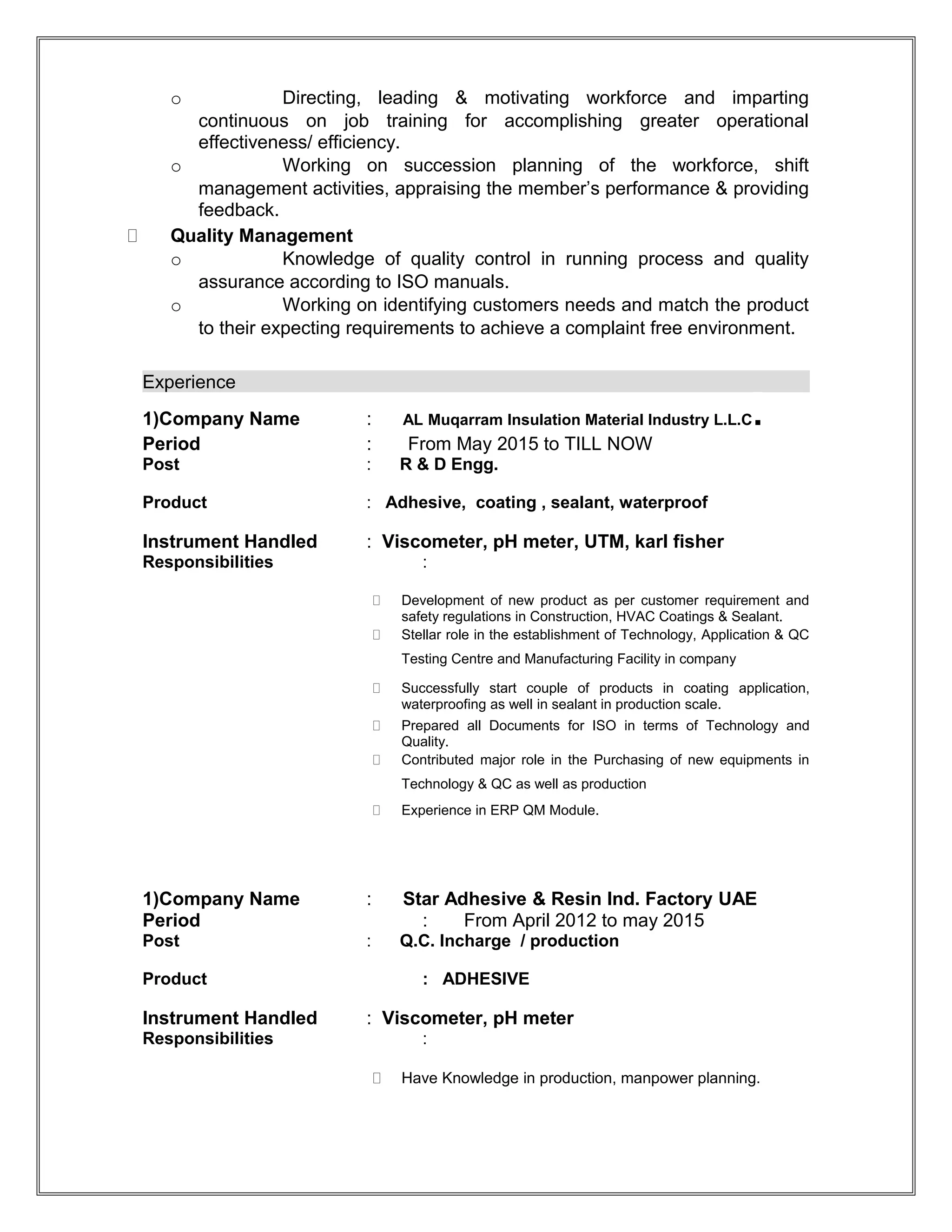 ROHAN RAMESH CHAVAN 2016 | DOC | Manufacturing Industry | Industries