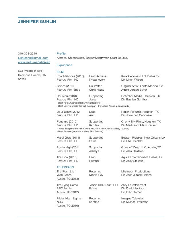 jennifer guhlin screen resume