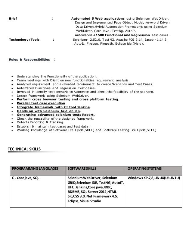 resume object in resume