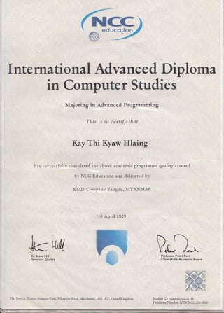 IADCS Diploma Certificate