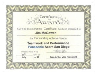 Panasonic Outstanding Employee Recognition