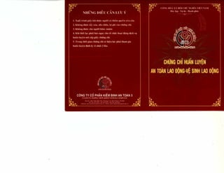 NHUNG DIkU CAN WU
GONG HOA XA Hol CHU NGHiA N104:T NAM
Woe 14p - Tkr do - Hanh phiic
low
orc
1.Knit trinh gidy khi Mtge ngttiti co tham quydn you cAu.
2.Khong dttdc tay xoa, sea chila, tii ghi vao chttng chi.
3.Khting Mtge cho ngtuti khac nntdn
4.Khi thdt lac phai Edo ngay cho to chic hoot dang dich vu
hudn luy'On ndi cap gidy cheng chi.
5.Trong thiti gian chang chi có hitlu htc phai tham gia
hudn luyen dinh kjr it nhdt 2 Idn.
An lotn -1161thchong - Chinhlat
CHING CHI HUAN LUYEN
AN TOAN LAO OONG-Ilt. SINN LAO GONG
CONG TY CO PHAN KIEM DINH AN TOAN 3
3 SAFETY INSPECTION JOINT STOCK COMPANY
Via chi. 198/17 Olen 1316n Phu. Phuong 17.0. Binh Thonh. TP.HCM
or; 011. 3512 2371 OFT 3510 6415 - Pam 08. 3510 6211
Mahone: www.Memdinhentoon3 cornTin - Email: sic30 klomdinhontoonloom.un
ArA
 