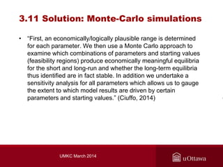 3.11 Solution: Monte-Carlo simulations
• “First, an economically/logically plausible range is determined
for each paramete...