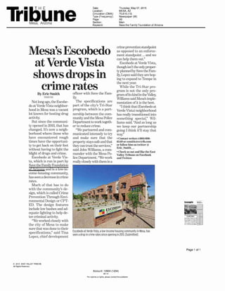 Crime rate lowered at Mesa Escobedo