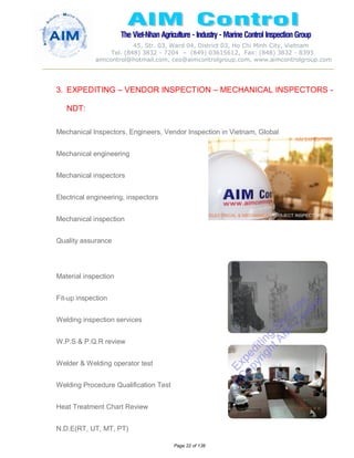 Aim Inspection AIM CONTROL BROCHURE & INSPECTION SURVEY ACTIVITIES DETAILS | PDF