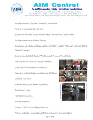AIM CONTROL BROCHURE & INSPECTION SURVEY ACTIVITIES DETAILS | PDF