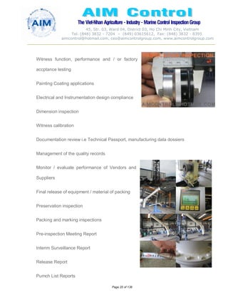 AIM CONTROL BROCHURE & INSPECTION SURVEY ACTIVITIES DETAILS | PDF