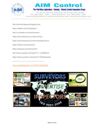 Aim Inspection AIM CONTROL BROCHURE & INSPECTION SURVEY ACTIVITIES DETAILS | PDF