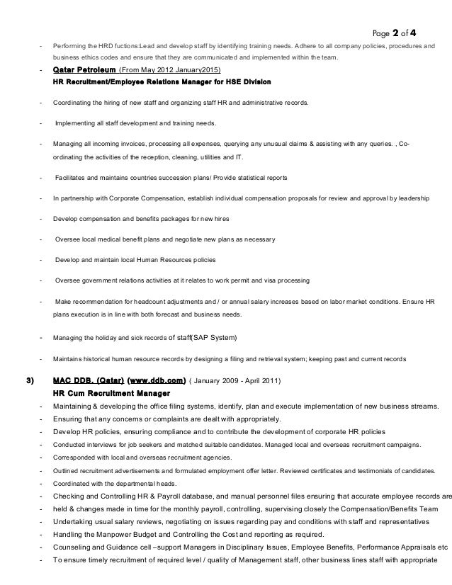 visa in procedures employment uae Ranasinghe Anuradha Recruitment Resume of HR manager2015