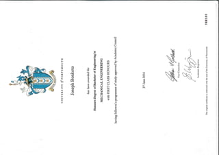 BEng Mech Degree Certificate