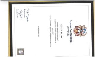 kk MBA with Merit from LSBU dated 10sep2014 - recd 6oct2014