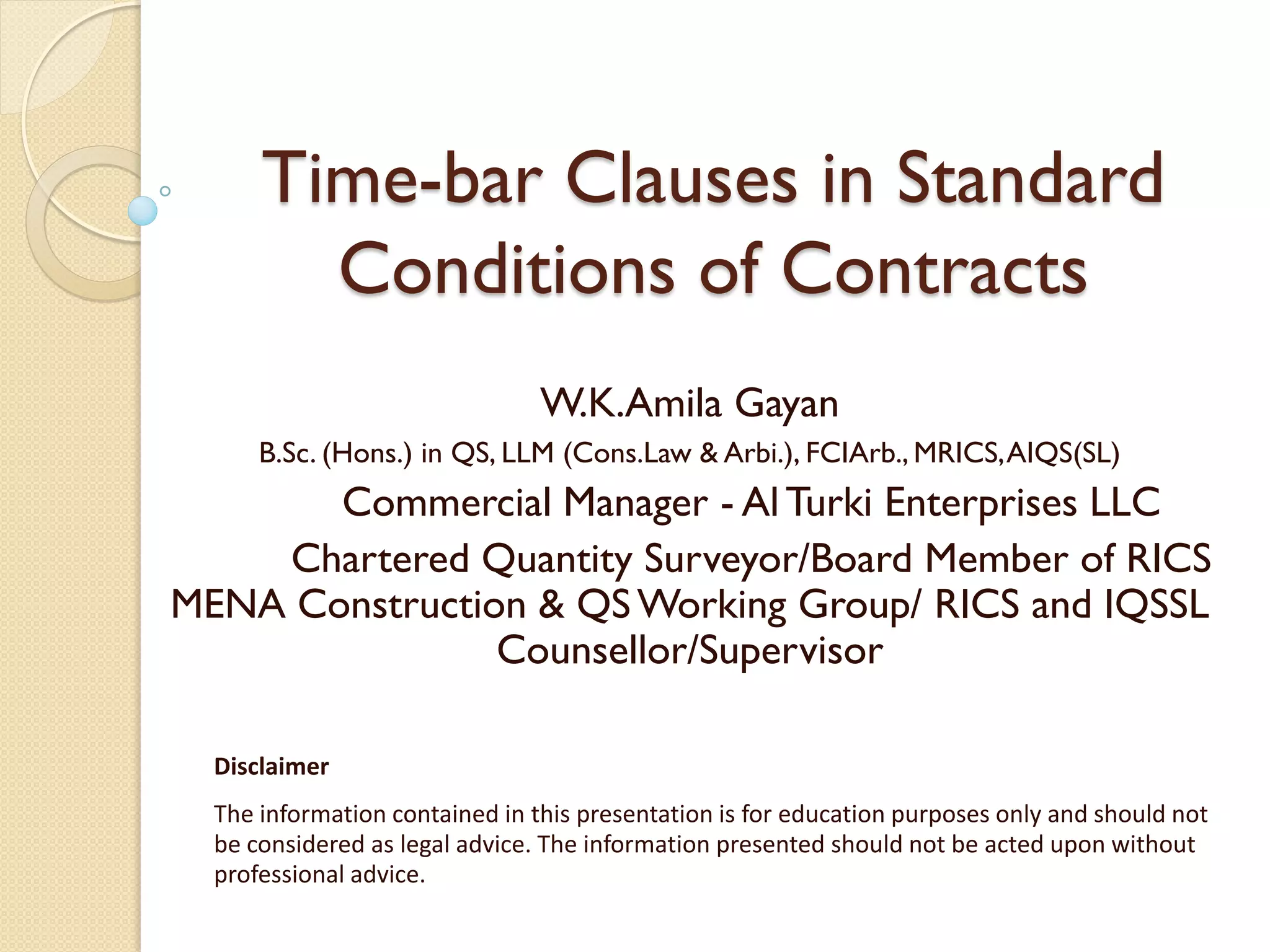 time bar clauses | PDF