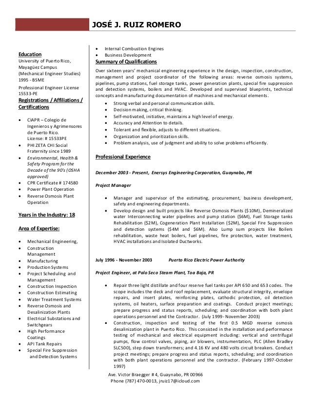 Jose Ruiz Resume