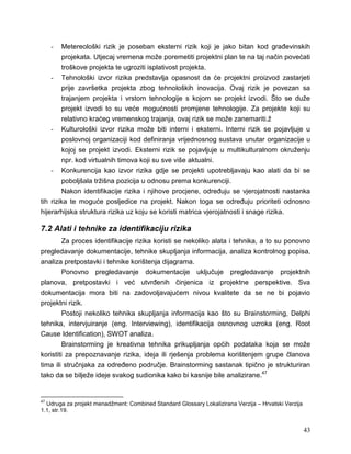 Matrica Riyika Planiranje projekta po ANSI-PMI standardu | PDF