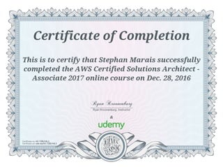 Certified Solutions Architect - Associate 2017 (Udemy)