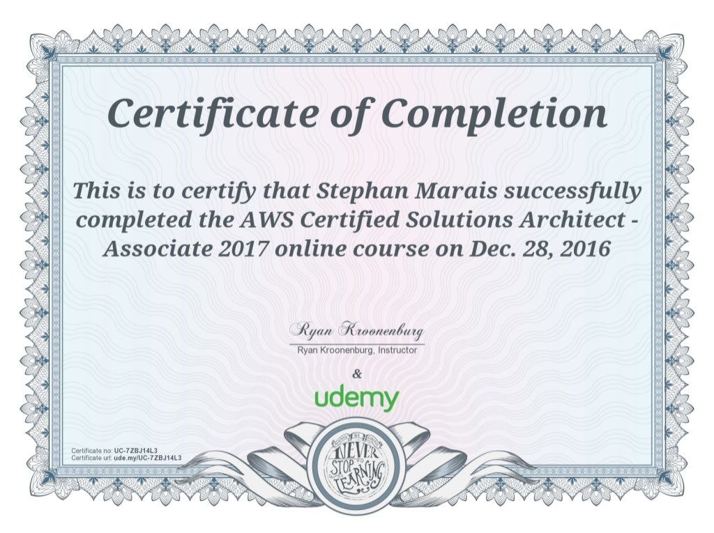 Certified Solutions Architect Associate 2017 (Udemy)