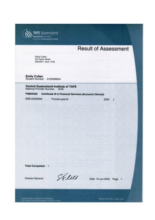 Tafe Sa Transcript Tafe Certificates | PDF