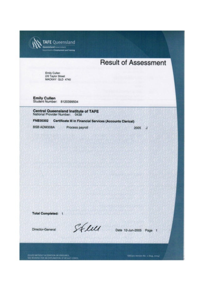 Tafe Certificates