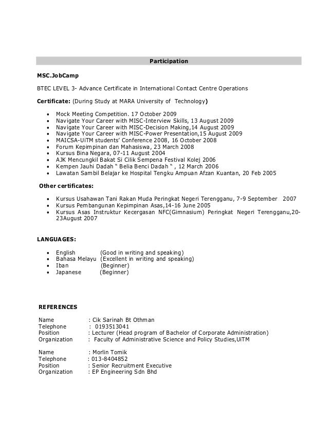 Mohd Nor Ridzuan Latest Cv 2015 1