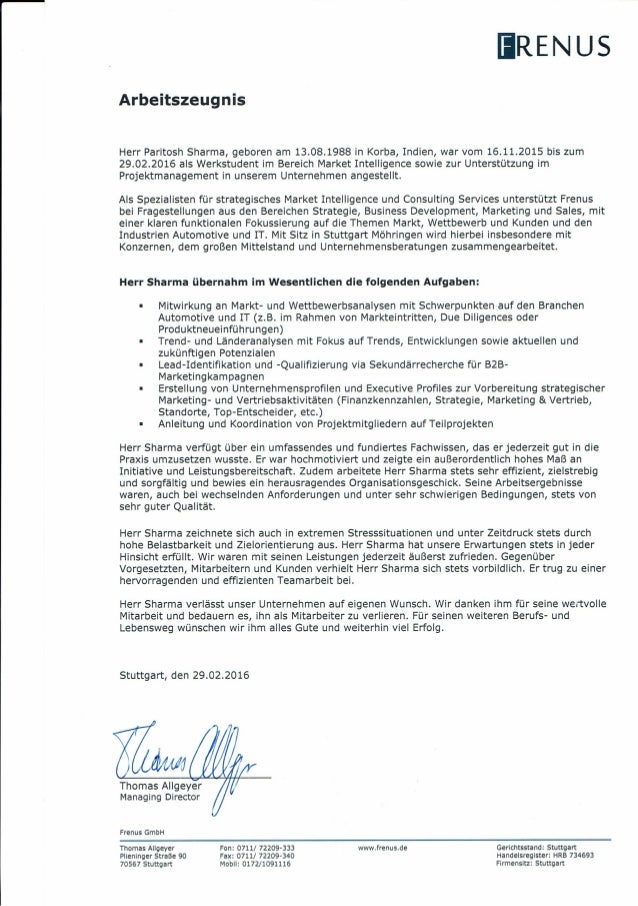 Arbeitszeugnis zielstrebig