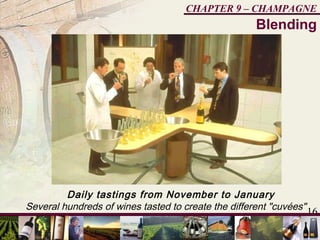 16
CHAPTER 9 – CHAMPAGNE
Daily tastings from November to January
Several hundreds of wines tasted to create the different "cuvées"
Blending
 