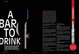 74 vivacity magazine • july 2011 www.vivacitymagazines.com 75july 2011 • vivacity magazinewww.vivacitymagazines.com
arun Khanna
fashion | style
The pleasure of a drink is like confiding
in a friend, like sharing silent moments
of being understood. A relaxation, a
comfort, a choice. A counter across the
bar is the distance of the encounter.
A
BAR
TO
DRINK
a
lcoholic drinks are blended with history
since civilization itself. The ancient
tombs in Egypt revealed the remains of
beer; their wall paintings show grapes
being harvested and crushed. The Mesopotamian
civilization - present day Iraq – and one of the
oldest of the world, show evidence of beer-making
mentionedonexcavatedtabletswhichdescribemore
than twenty different varieties. South American
women made a drink called Chicha by chewing
maize kernels, spitting them out into pots, mixing the
mush with water and leaving it to ferment! And the
Romans consistently spread the idea of wine, being
responsible for planting vines in most of Europe that
they conquered almost two thousand years ago.
To some extent spirits, liqueurs and fortified wines
differ from beers & wines due to the differences in
the way they are distilled.
Spirits are the distillates of wine which holds its
alcoholic content.
TheLiqueursarespiritswhicharemixedwithdistillate
flavors of plants, fruit juices or essential oils. There are
herb, spice and bitter liqueurs, with different alcoholic
content. Liqueurs are indispensable for mixing drinks,
adding color, sweetness and taste.
Fortified wines have better keeping properties than
ordinary wines, due to the addition of herbs, sugar
and other preservatives. Best drunk as aperitifs
(appetizers).
And beers are made from malt and hops. Malting is
the turning of grain particularly barley, and for some
varieties wheat, oats and rye into grains of malt. Hop,
a member of the hemp family, adds to the flavor of
beer with a bitter tang and a heady aroma.
Sharing a drink is almost always a time of relaxation
and perhaps happiness. Some stick to their favorite
drink while others adventure with flavors looking
for ‘something different’. And where else is a better
setting than a cozy bar.
Well some would even stock their own supply with a
steady choice for a bar at home.
Here’s a run through of some information on setting
up or approaching your choices for a bar.
the drinKS…
at leaSt SOme OF them…
From Wines
Armagnac - Pale Golden French brandy, made from
white grapes. Three stars on the label mean it has
matured for at least two years; V.S.O.P- minimum
five years; Napolean and X.O, at least six years; and
Hors d’Age at least ten years in a barrel.
Brandy: After distillation the colorless alcohol is
aged in oak barrels which give brandy its nutty brown
color. Spanish, Portuguese and American brandies
are considered the best.
Cognac: This famous brandy is made from specific
white grapes in defined geographical area. Three stars
or V.S on the label suggests at least two years of aging;
V.S.O.P., Vieux, V.O. and Reserve means four years;
V.V.S.O.P and Grande Reserve, at least five years; and
Extra, Napolean, X.O., Tres Vieux and Vieille Reserve,
overtenyears.
Weinbrand: This is a German brandy. Like cognac,
Weinbrand is double distilled.
From Grains
Gin: This drink is based on barley and rye with
a mixture of selected herbs and spices called
botanicals. The best gins are popular as ‘dry
gins’ and ‘London dry gin’.
Vodka: A colorless, clear, smooth spirit with
a neutral taste, distilled from a mixture of grains
or potatoes. The top brands are mostly made from
graPPa
this is known as an
italian spirit (there are
French versions as well)
and is made from the
remains of grapes used in
wine production.
From
Wines
74 vivacity magazine • july 2011 www.vivacitymagazines.com www.vivacitymagazines.com 75july 2011 • vivacity magazine
 