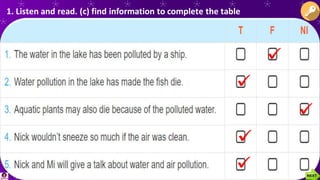 1. Listen and read. (c) find information to complete the table
 