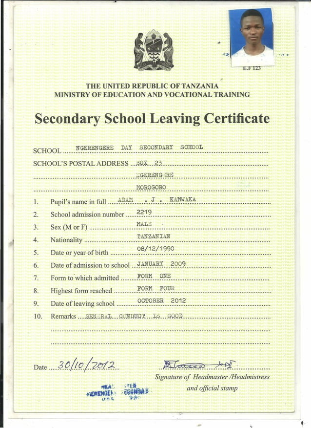 Secondary School Leaving Certificate PDF Secondary School Leaving Certificate PDF