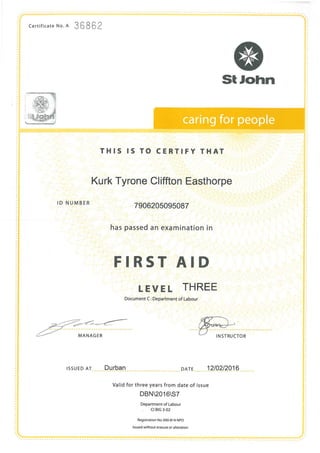 First Aid Level 2 & 3