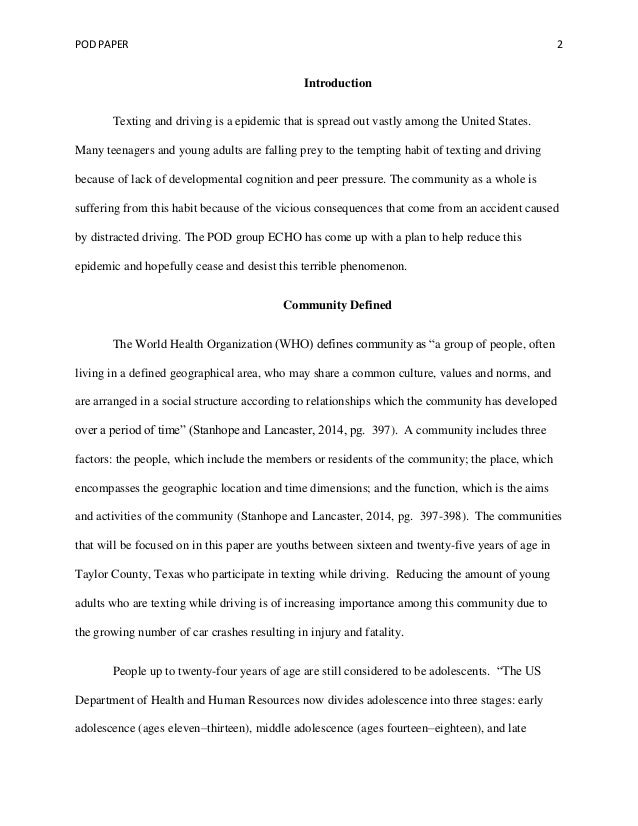 Texting and driving paper