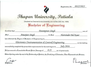 Official degree -TU-Parampreet Singh