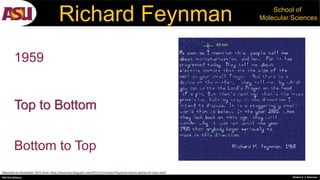 PhD Oral Defense Shobeir K. S. Mazinani
School of
Molecular Sciences
Obtained on November 2015 from: http://muonray.blogspot.com/2012/12/richard-feynman-theres-plenty-of-room.html
Richard Feynman
Top to Bottom
1959
Bottom to Top
 