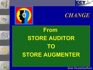 Sam Swaminathan
From
STORE AUDITOR
TO
STORE AUGMENTER
CHANGECHANGE
 