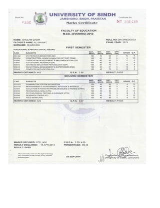 M.Ed _Transcript-Marks certificate 