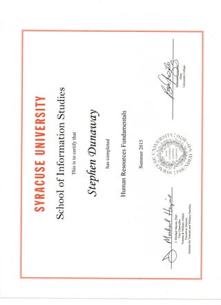Syracuse Certificates