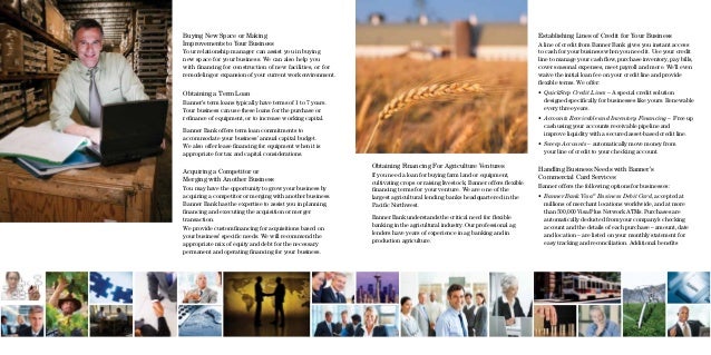 Banner Bank Small Business Services Brochure 1
