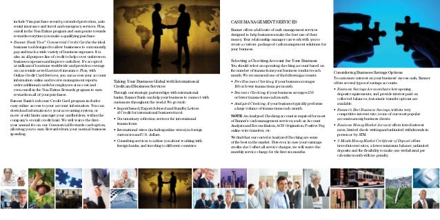 Banner Bank Small Business Services Brochure 1