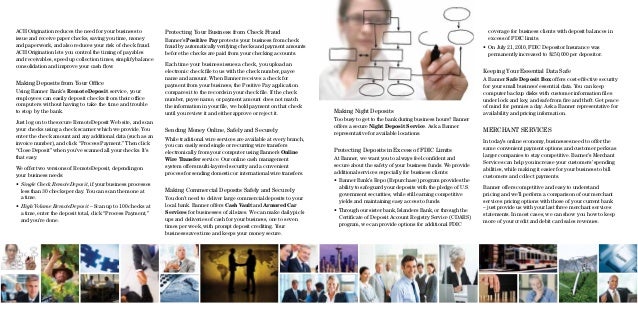 Banner Bank Small Business Services Brochure 1