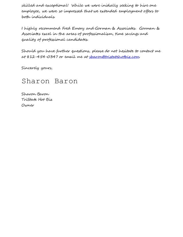 gorman associates letter of recommendation emory letter of recommendation