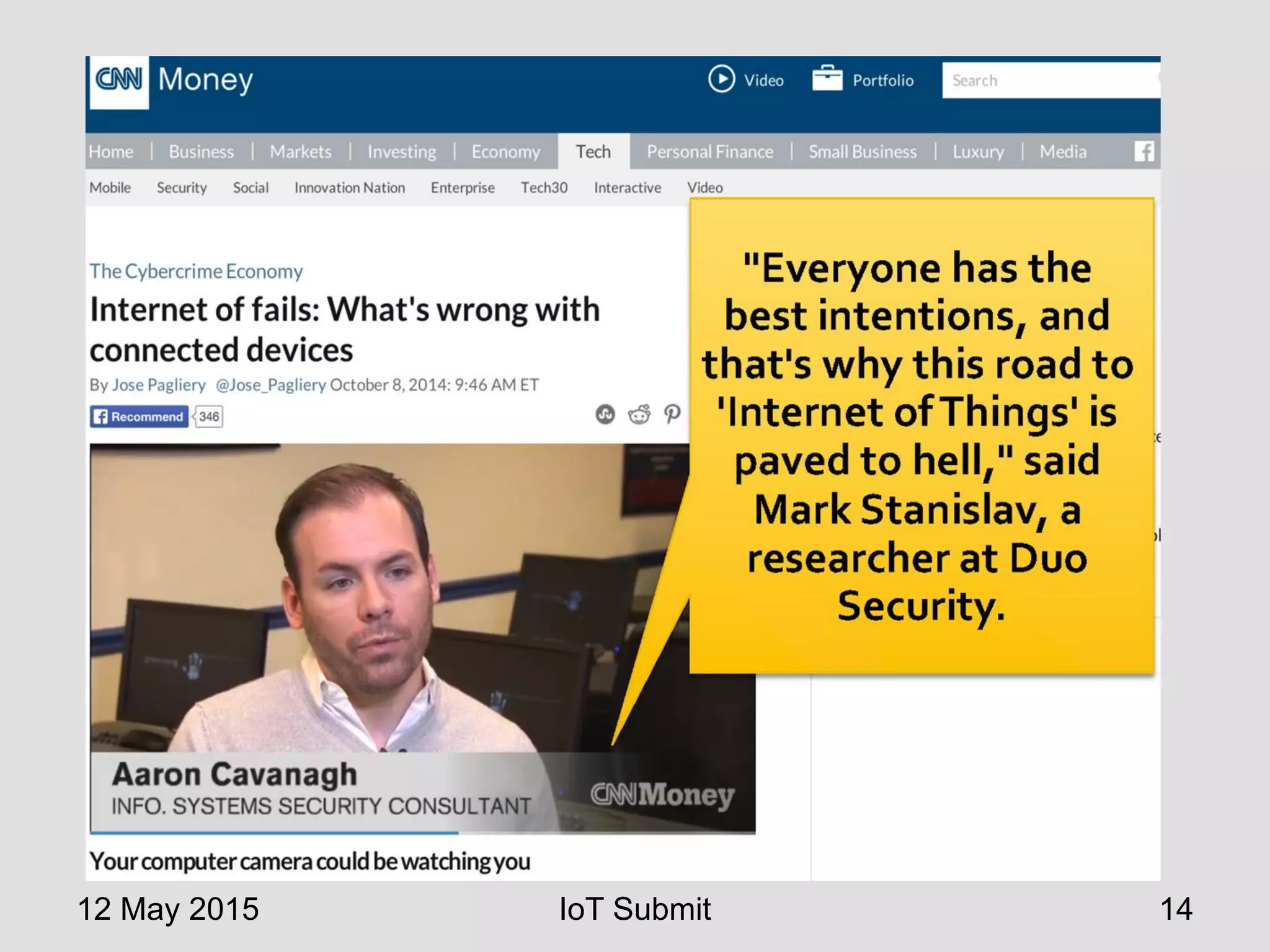 12 May 2015 IoT Submit 14
 