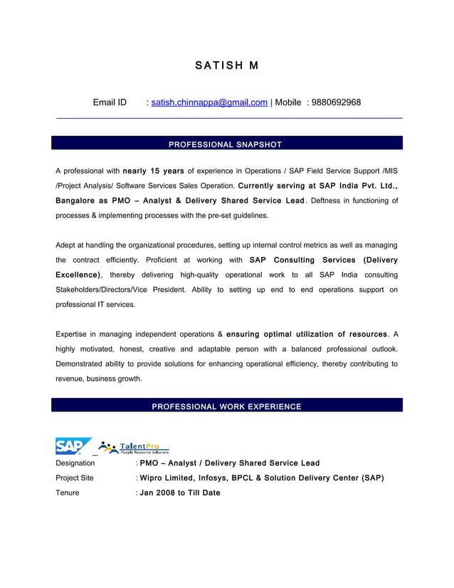 Satish Resume PDF - Satish Resume 1 638