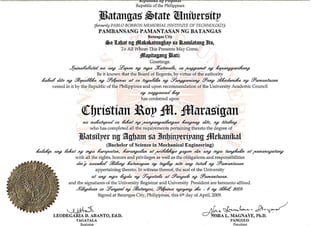 BS Mechanical Eng'g Diploma