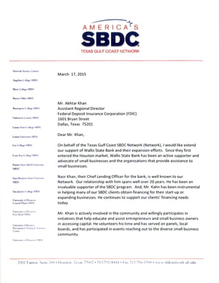 SBDC - Letter of recommendation