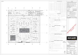 2T4L2T4L2T4L2T4L2T4L
2T4L
2T4L
2T4L
2T4L
2T4L
2T4L
2T4L
2T4L
2T4L
2T4L
2T4L
2T4L
2T4L
2T4L
2T4L
2T4L
2T4L
2T4L
2T4L
2T4L
2T4L
2T4L
2T4L2T4L
2T4L
2T4L
2T4L
2T4L
2T4L
2T4L
2T4L
2T4L
2T4L
2T4L
2T4L
2T4L
2T4L
2T4L
2T4L
2T4L
2T4L
2T4L
2T4L
2T4L
2T4L
2T4L
2T4L
2T4L
2T4L
2T4L
2T4L
2T4L
2T4L
2T4L
2T4L
2T4L2T4L
2T4L
2T4L
2T4L
2T4L
2T4L
2T4L
2T4L
2T4L
2T4L
2T4L
2T4L
2T4L
2T4L
2T4L
2T4L
2T4L
2T4L
2T4L
2T4L
2T4L
2T4L
2T4L
2T4L
2T4L
2T4L
2T4L
2T4L
2T4L
2T4L
2T4L
2T4L2T4L
DWDWDW
2T4L2T4L2T4L2T4L2T4L2T4L
2T4L
2T4L
2T4L
2T4L
2T4L
2T4L
2T4L
2T4L
2T4L
2T4L
2T4L
2T4L
2T4L
2T4L
2T4L
2T4L
2T4L
2T4L
DW DW DW DW DW DW DW DW
2T4L
DW DW DW DW
DW DW DW DW
DBDBDBDBDB
DBDBDBDBDB
DB DB DBDB DBDB DB DB DB
DB DB DBDB DBDB DB DB DB
DB
DB
DB
DB
DW DW
DW
DW
2T4L
DW
DW
DWDW
DW
DW DW
DW
DW
DWDW
DW DW
DW DW
DW
DW
DWDW DW
DWDW DW
DWDW DW
DW DW
DW DW
DW DW
DW DW
DW DW
DW DW
DW DW
DW DW
DW
DW
DW DW DW DW
DW DW DW DW
DW DW
DW DW
DW DW
DW DW
DW DW
DW DW
DW DW
DW DW
DW DWDW DW
DW
DW
DW
DW
DW
DW
DWDWDWDWDWDW DW
DWDWDW
1B4
1B4
1B4
2B4
2B4
2B4
2B4
2B4
2B4
2T4P
2T4P
2T4P
2T4P
2B4
2B4
2T4P
2T4P
1B4
2B4
2B4
2B4
2B4
2B4
2B4
2B4
2B4
2B4
2B4
2B4
2B4
2B4
2B4
DWDWDW
W W W W W
WWWW
W
WWW
WWWWWWWW
WWWWWWWW
EM26L1
EM25L1
L28
L2
L2
L2
L2
L2
L2
L2
L2 L2
L2
L2
L2
L2
L2
L2
L3
L3L3
L3 L3
L3
L3 L3L3
L3
L4 L4
L3
L3
L3
L3
L3
L3 L3 L3
L4
L4
L4
L4 L4
L4
L4
L4 L4
L4
L4
L4
L4
L4
L4
L9
L9
L9 L9 L9 L9 L9 L9
L9 L9
L9
L9
L9L9L9L9L9
L9 L9 L9
L18
L18
L18 L18 L18 L18 L18
L18 L18 L18
L18
L18
L18L18L18
L18
L18 L18
L18 L18L10 L10
L10
L10 L10
L10
L10L10
L10L10L10
L10
L10
L10
L10
L10
L10
L10
L10
L10
L10
L15L13
L14
L14
L14
L14
L14
L14
L14
L14
L14L14
L14
L14
L14L14
L14 L14
L14
L14
L14
L14
L14
L11
L11
L11
L11
L11
L11
L11
L11 L11
L11
L11 L11
L11
L11L11
L11
L11L11L11
L11
L17L17L17
L17 L17
L17
L17
L17
L17 L17
L17
L17
L17
L17
L17
L17
L17
L17
L17
L17
L15
L11
L11
L15
L15
L15
L15
L15 L15
L15
L15
L15
L15
L15
L15
L15
L15
L15L15
L20L20
L20
L20
L20
L20L20L20
L20
L20
L19
L20
L20
L20L20
L20L20
L20
L20
L20
L16L16L16L16
L16
L16
L16
L16
L16
L16 L16
L16
L16
L16
L16L16
L16L16
L16
L16
L12L12
L12
L12L12L12L12
L12
L12
L12
L12
L12
L12
L12
L12
L12
L12 L12
L12
L12
L13
L13L13
L13
L13
L13
L13L13
L13
L13
L13
L13
L13
L13
L13L13
L13
L15
L19
L19 L19 L19
L19L19
L19
L19
L19
L19
L19
L19
L19
L19
L13
L19
L19 L15
L19
L5
L5
L5
L5
L5
L5
L5
L5
L28
L28
L28
L28
L28
L28
L27
L28
L5
EM1L1
EM2L1
EM3L1
EM10L1
EM11L1
EM22L1
EM23L1
EM4L1
EM5L1
EM6L1
EM7L1
EM8L1
EM9L1
EM12L1
EM13L1
EM14L1
EM15L1 EM16L1
EM17L1
EM18L1 EM19L1
EM20L1 EM21L1
EM27L1
EM28L1
EM29L1
EM30L1
EM31L1
EM32L1
EM33L1
B B
B
B B
EM24L1
EX1L1
EX2L1
EX3L1
EX4L1
EX5L1
EAS EAS
EDB
L1C29
DW
DB
W
North
AMENDMENTS - 'I' AND 'O' NOT USEDNo DATE BY
A XX/XX/XX FIRST ISSUE XXX/XXX
11
4 4
A
A E
EB
B
C
C
D
D
22
33
CH
RETAIL AREA
4000
CH
RETAIL AREA
4000
5 5
CH
SECURE STORAGE
3600
CH
LUNCH ROOM
2700
CH
LOCKER ROOM
2700
CH
ACCESSIBLE TOILET
2700
CH
ACCESSIBLE TOILET
2700
CH
SERVICE DESK
3600
CH
ADMIN
2700
CH
COMMS
2700
1995 5655
57002195
465577003000
FLUSH PLASTERBOARD CEILING
WITH SECURITY WELDED MESH @ 3m
CH 3000
CH 3000
CH 3000
35003500
R
1500
R
1500
R
1500
SUSPENDED RING FIXTURE
1200x600 TILED GRID
1200x600 TILED GRID
1200x600 TILED GRID
CH
CLEANERS ROOM
2700
1200x600 TILED GRID
4845
SUSPENDED RING FIXTURE
SUSPENDED RING FIXTURE
CH
STORE ROOM
3600
11865 10910
1200 x 600 GRID SUSPENDED
CEILING SYSTEM
CF01
CF03
CF01
CF03
CF01
CF01
1200 x 600 GRID
SUSPENDED CEILING
SYSTEM
1200 x 600 GRID SUSPENDED
CEILING SYSTEM
1200 x 600 GRID SUSPENDED
CEILING SYSTEM
CF01
CF02
1200 x 600 GRID SUSPENDED
CEILING SYSTEM CF01
PAINTED FLUSH PLASTER BOARD WITH BULK HEAD
CF04
CF03
PAINTED FLUSH PLASTER BOARD
WITH BULK HEAD
CF04
PAINTED FLUSH PLASTER BOARD
PAINTED PLASTER
BOARD BULKHEAD CF05
PAINTED PLASTER
BOARD BULKHEAD CF05
A/C DIFFUSER
A/C DIFFUSER A/C DIFFUSERA/C DIFFUSER
A/C DIFFUSER
A/C DIFFUSERA/C DIFFUSER
A/C DIFFUSER
A/C DIFFUSER
A/C DIFFUSER
A/CDIFFUSER
A/C DIFFUSER
A/C DIFFUSER A/C DIFFUSER
A/C DIFFUSER
A/C DIFFUSER
A/C DIFFUSER
RETURN
VENT
RETURNVENT
COUNTER VERTICAL SIGN
BAY SUSPENDED SIGN
BAY SUSPENDED SIGN
BAY SUSPENDED SIGN
BAY SUSPENDED SIGN
BAY SUSPENDED SIGN
BAY SUSPENDED SIGN
BAY SUSPENDED SIGN
BAY SUSPENDED SIGN
BAY SUSPENDED SIGN
BAY SUSPENDED SIGN
BAY SUSPENDED SIGN
BAY SUSPENDED SIGN
BAY SUSPENDED SIGN
BAY SUSPENDED SIGN
BAY SUSPENDED SIGN
BAYSUSPENDEDSIGN
BAYSUSPENDEDSIGN
BAYSUSPENDEDSIGN
BAYSUSPENDEDSIGN
PROMO UNDER
HANGING SIGN
PROMO UNDER
HANGING SIGN
PROMO UNDER
HANGING SIGN
PROMO UNDER
HANGING SIGN
PROMO UNDER
HANGING SIGN
PROMO UNDER
HANGING SIGN
PROMO UNDER
HANGING SIGN
PROMO UNDER
HANGING SIGN
PROMOUNDER
HANGING SIGN
HANGING SIGN
PROMO UNDER
HANGING SIGN
SUSPENDEDSIGN
CF01
CF01
A/C DIFFUSER A/C DIFFUSER
1200 x 600 GRID SUSPENDED
CEILING SYSTEM
A/CDIFFUSER
A/C DIFFUSER
A/C DIFFUSER
EF
EF
CH
ENTRY
4000
WINDOW DISPLAY
PAINTED FLUSH PLASTER BOARD
CF04 WINDOW DISPLAY
PAINTED FLUSH PLASTER BOARD
CF04
CH
RETAIL AREA
3300
W
W
1.
2.
3.
All fluorescent luminaire specified shall be OsramT5 plus Osram Electronic Control Gear unless
otherwise specified. White body.
The Contractor will supply light fittings from the nominated suppliers.
All lighting control gear will be mounted on cable ladder or metal ceiling structure.
5.
4. All Downlights, Emergency Fittings, Ceiling Roses, flex/pendants, PA items and Security items will have
white trim except on the service counter ceiling . Service counter ceiling components will have black trim.
All Lighting is to be on RCD protected circuits.
Switches marked with "W" will be Clipsal IP56, impact and chemical resistant grey.
with white trim.
28W LED adjustable downlight GAMMA: GAMMA QUAD 1090-3k/FL/FX
28W LED fixed downlight
with black trim.
GAMMA: GAMMA QUAD 1090-3k/FL/FX
LED Emergency Exit Sign with RUNNING MAN pictograph diffuser and direction
arrow left and right. DS = DOUBLE SIDED. Install the direction arrow as shown
on both sides.
LED Emergency Exit Sign with RUNNING MAN pictograph diffuser and
direction arrow.
LED Emergency Exit Sign with RUNNING MAN pictograph diffuser
straight ahead.
NON -MAINTAINED recessed Emergency lighting unit,LED, White trim.
18W Fluorescent surface mounted SPU Emergency light with prismatic
diffuser. NON -MAINTAINED.
S
D
PBS118N-DIF-DRC
PLITE White Trim
All Emergency and Exit Lights shall be dual rate charge,
NiCAD batteries and fitted with a
Light Fitting on 24hr Security Lighting Circuit.
NOTE:
STICKER.
PCFLED
And Description
Tee Bar 2X28w Osram Electronic Non Dim Ballast, 18 Luvre, Flex & Plug, Col 840 tube. 33045
Square Line Bare Batten 1x28w Osram Electronic Non Dim
Ballast, Osram Col 840 Tube
Square Line Bare Batten 2x28w Osram Electronic Non Dim
Ballast, Osram Col 840 Tube
Tee Bar 2X28w Osram Electronic Non Dim Ballast, Layin
K19 Diffuser, Flex & Plug,Col 840 tubes
2T4P-WWXT228K19-4
2B4-WWMB228-4
1B4-WWMB128-4
DESCRIPTION CAT No
THORN
2T4P
2B4
1B4
70watt 4000k Rectangular recessed adjustable shop lighter to be used as wall washer,
Staff Dining
Stock Room
22
14
22.4
103
35 DW
2T4P
2B462
62
Watts perperW/m2 Areapermitted by of Light
Comms Room 212413.3 9.314
BCA J6 m2 Room Fittings
ROOM
BCA COMPLIANCE CHART
Adj Max W/m2 Calculated Room Watts Number
Light
62
FittingsFitting
Type ofTrue
Trading Aisles Areas
Service Counter, 35 DB
70 W
Trading Total
B
PLITE Black TrimNON -MAINTAINED recessed Emergency lighting unit,LED, Black trim.
6.
2T4L
USYDNEY VISION LIGHTING
16026e
2B4
%%UEMERGENCY LIGHTING CIRCUIT DESIGNATION AND FITTING ID2. LIGHTING CIRCUIT DESIGNATION
EMERGENCY EXIT LIGHTING CIRCUIT DESIGNATION AND FITTING ID
4.
3.%%ULIGHTING CIRCUIT DESIGNATION1.
L18 "18" = CIRCUIT/CIRCUIT BREAKER NUMBER
Light fittings or switches rated as weatherproof IP56
Light Switch
W
"L" = MSB LIGHTING DISTRIBUTION SECTION
"32" = CIRCUIT/CICUIT BREAKER NUMBER
"L" = MSB LIGHTING DISTRIBUTION SECTION
AND MAINTENANCE SCHEDULE
"20" = CIRCUIT/CIRCUIT BREAKER NUMBER
"EM23" = FITTING ID NUMBER AS SHOWN ON FITTING
EM23L20
"L" = MSB LIGHTING DISTRIBUTION SECTION
EX13L21
AND MAINTENANCE SCHEDULE
"21" = CIRCUIT/CIRCUIT BREAKER NUMBER
"EX13" = FITTING ID NUMBER AS SHOWN ON FITTING
"L" = MSB LIGHTING DISTRIBUTION SECTION
Osram/Philips 70w RX7S Double Ended Col 840 lamp.
16992
4248
1143990
321120
292030
14580
9.6
11
L32
SCHEDULE OF LIGHT FITTINGS
SCHEDULE OF EMERGENCY LIGHT FITTINGS
CIRCUIT LEGEND
SCHEDULE OF LIGHT FITTINGS
TYPE
SCHEDULE OF LIGHT FITTINGS NOTES
DESCRIPTION PART No
CLEVERTRONICS
TYPE
PCFLED
And Description
PCFLED
And Description
Female Toilet
Male Toilet
7
10
5.3
5.3
Locker Room 1323.9 8.24 32 1B4
32
32
6
6
Admin
Security Store
14
14
9.3
19 2T4P
2T4P62
62
Cleaner 325.6 5.74
4248
2124
13
13.3
Trading 25 985.6 2T4L62120744014.8
1 32 1B4
1 32 1B4
1 32 1B4
1200x600x10mm EXPOSED TWO WAY SUSPENDED GRID WITH
DROP IN TILES .
TYPE: PREFINISH ACCOUSTIC MATT WHITE TILE
CEILING FINISHES LEGEND
CF01
CF03
1200x600x10mm EXPOSED TWO WAY SUSPENDED GRID WITH
DROP IN TILES WITH WELDED SECURITY MESH CEILING @ 3m
HEIGHT
TYPE: PREFINISH ACCOUSTIC MATT WHITE TILE
CF02
FLUSH PLASTER BOARD CEILING WITH PAINT FINISH
TYPE: DULUX INTERIOR VIVID WHITE PW1 H9 IN FLAT LATEX
CF04
FLUSH PLASTER BOARD CEILING WITH PAINT FINISH
TYPE: DULUX INTERIOR MATT BLACK PG1 A9
CF05
FLUSH PLASTER BOARD CEILING WITH PAINT FINISH
TYPE: DULUX INTERIOR MATT GOLDEN MARGUERITE YELLOW
90mm STEEL STUD WALL
WALL TYPE & THICKNESS
150mm CONCRETE PANELS
WALLS LEGEND
ALL EXISTING WALLS
SHOWN SOLID
DRAWING :
PROJECT No. :
DRAWN BY :
PROJECT MGR :REGION No :
PROJECT :
ABN. 88 000 014 675
1 WOOLWORTHS WAY BELLA VISTA NSW 2153
PO BOX 8000 BAULKHAM HILLS NSW 2153
TELEPHONE (02) 8885 0000 FACSIMILE (02) 8885 0308
EXPOSED VENT PIPES WILL NOT BE PERMITTED IN AMENITIES, OFFICES &
PREPARATION AREAS.
INSTALLATION OF COMPACTOR TO BE CONFIRMED BY DICKSMITH LIMITED.
DEVELOPER TO ALLOW FOR SERVICES, CONCRETE SLAB, WALL PENETRATIONS
AND SCREEN WALL.
ALL PLINTH DIMENSIONS & DETAILS TO BE PROVIDED BY REFRIGERATION
CONTRACTOR.
THIS DRAWING TO BE READ IN CONJUNCTION WITH ELECTRICAL, MECHANICAL,
HYDRAULIC, DETAIL STANDARD DRAWINGS AND CONSTRUCTION SUMMARY.
A FEATHERED EDGE BRASS STRIP SHALL BE PROVIDED AT ALL JUNCTIONS
OF VINYL FLOORING AND CONCRETE SLAB.
EXTERNAL METALWORK SPECIFIED AS GALVANISED SHALL BE HOT DIPPED
GALVANISED TO CONFORM TO AUSTRALIAN STANDARDS.
*
*
*
*
*
*
ALL DIMENSIONS, SIZES, ETC, ARE IN MILLIMETERS.
FIGURED DIMENSIONS TO BE USED IN PREFERENCE TO SCALING OF DRAWING.
*
NOTES
COPYRIGHT OF THIS DOCUMENT REMAINS WITH WOOLWORTHS LIMITED.
NO PART OF THIS DOCUMENT MAY BE REPRODUCED OR COPIED IN ANY
FORM OR BY ANY MEANS (GRAPHIC, ELECTRONIC OR MECHANICAL,
INCLUDING PHOTOCOPYING, RECORDING TAPE OR INFORMATION
RETRIEVAL SYSTEMS) WITHOUT WRITTEN PERMISSION.
Plot Date
©
1:100 @ A1
STORE No.
PR
ELIM
IN
AR
Y
ISSU
E
O
N
LY
06.04.2010
OOLWORTHS IMITEDW L
DICKSMITH
DATE :
AMEND. No :
DESIGN MGR :
DWG. No :
SCALE :
KIT ISSUE :
THIS DRAWING IS FOR DESIGN GUIDANCE ONLY. FINAL DETAILS MUST MEET SITE
CONDITIONS, RELEVANT AUTHORITIES AND APPLICABLE BUILDING STANDARDS.
TYPE THE ADDRESS IN PROJECT INFORMATION
UNDER SETTINGS
7/04/2010 2:33:09 PM
As indicatedMD
??????
REGION PM NAME
LARGE FORMAT - KIT 1200
REFLECTED CEILING PLAN
????
06/04/2010
?A03
ALAN MHANNA
KIT - 1200
mm/yyyy
 