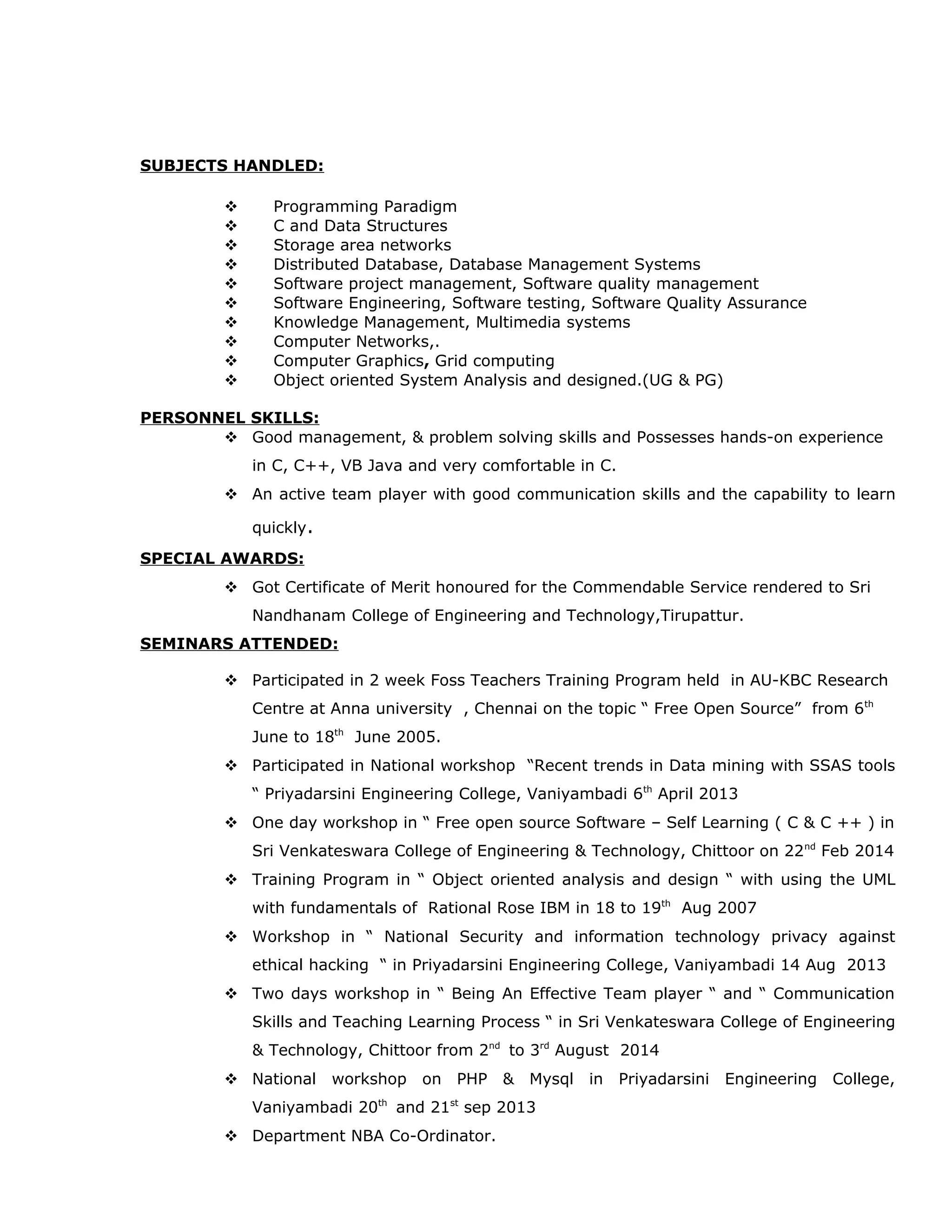 Mr.R.Kumaran Resume new | DOC