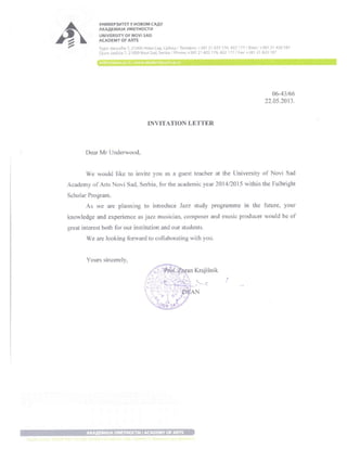 Underwood Invitation Letter Novi Sad-Signed
