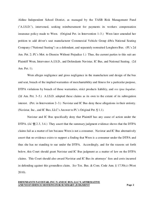 Website writing summary judgment motion