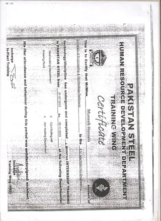 pak steel certificate