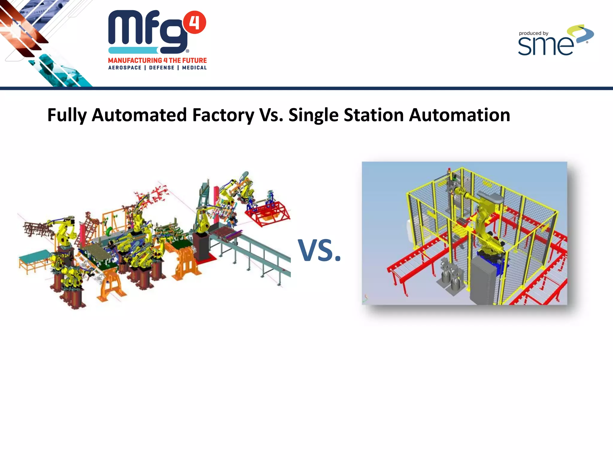 Fully Automated Factory Vs. Single Station Automation
VS.
 