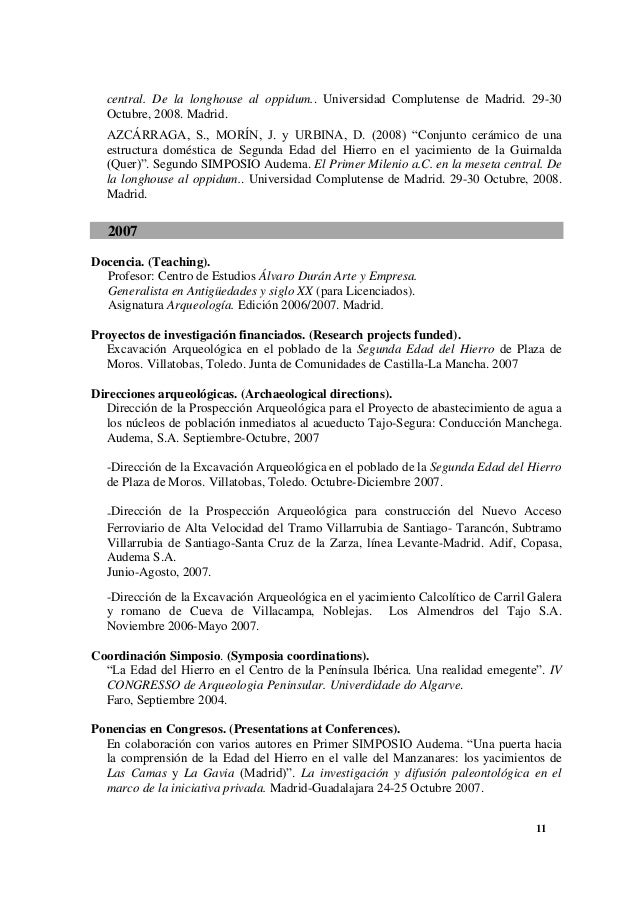 Currículum Dionisio Por Años - 